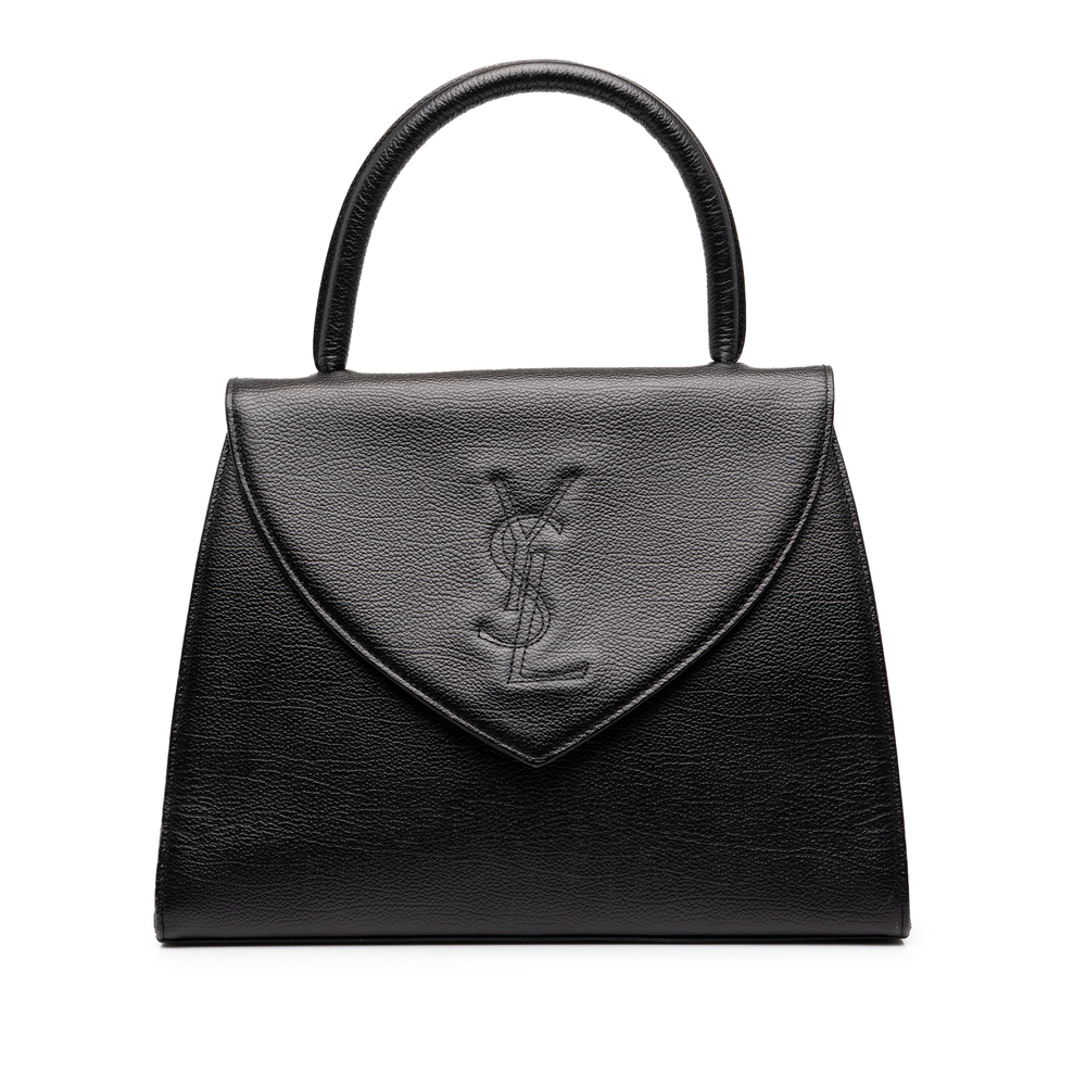 Pre-Loved Saint Laurent Textured Leather Monogram Top Handle Bag